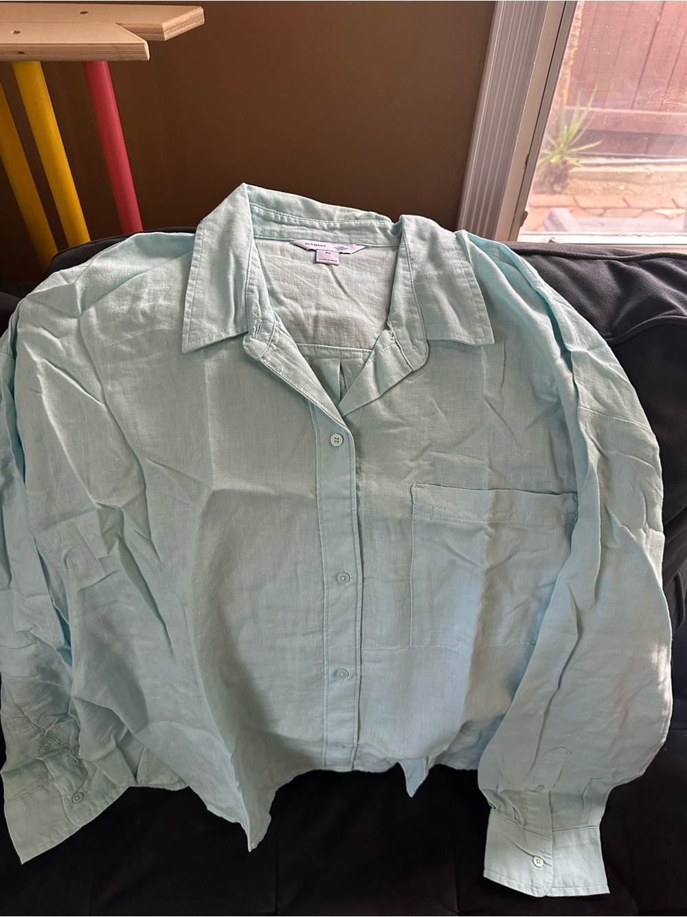 Old Navy Light Aqua Button-Down Shirt - Women
